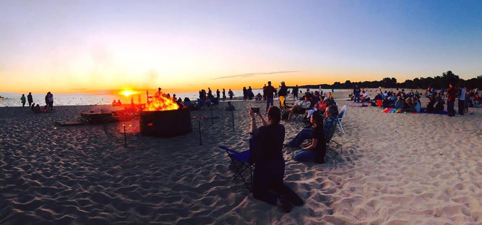 beach bonfire